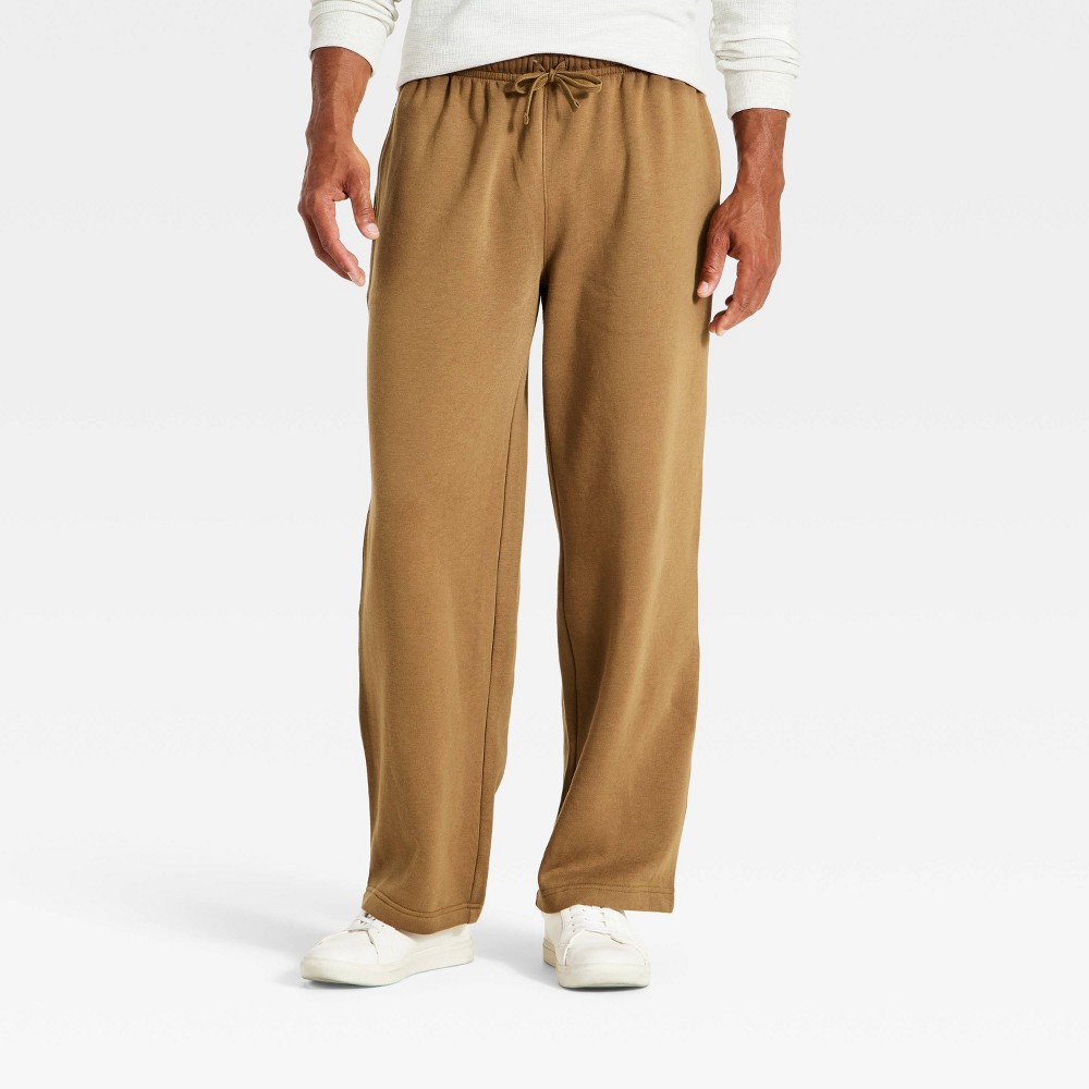Men’s Fleece Straight Leg Sweatpants - Goodfellow & Co™ Brown XXL