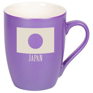 Elanze Designs Japan Japanese Flag 10 Ounce Ceramic Laser-Etched Engraved Drinkware Mug, Metallic Passion Purple - 1 of 4