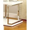 23.6" Lacquer End Table with Chrome Frame Accents and Open Bottom Shelf, Contemporary Style for Living Room or Bedroom - 3 of 4