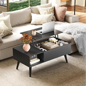 GALAXHERO 39'' Lift Top Coffee Table for Living Room, Wooden Rising Table with Hidden Compartment & Storage Shelf - 1 of 1