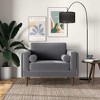 Mid-Century Modern Lounge Chair with Solid Wood Frame, High-Density Foam Cushioning, Fully Padded Backrest and Removable Legs - 3 of 4