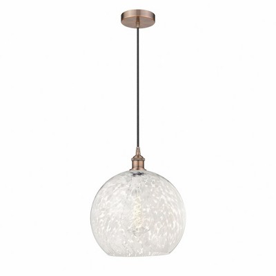 White Mouchette - 1 Light Cord Hung Pendant In Modern Style-16.63 Inches Tall and 13.75 Inches Wide