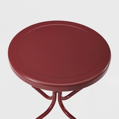 Griffith Red 25" Retro Metal Outdoor Side Table