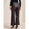 INSPIRE CHIC Women's Faux Leather Hight Waist Drawstring Straight Leg Pants with Pockets - 4 of 4