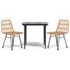 vidaXL 3 Piece Patio Dining Set Poly Rattan - 2 of 4