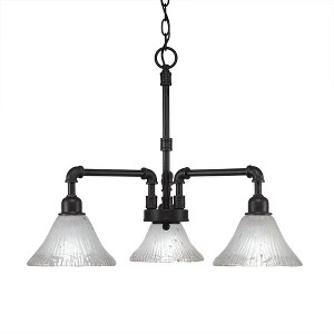 Toltec Lighting Vintage 3 - Light Chandelier in  Dark Granite with 7" Frosted Crystal Shade - 1 of 1