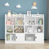 GlasFlength Decorative Bookshelf Creative and Unique Styling, Multifunctional Storage with Open Display Bookshelves, White,23.62”*11.81”*35.43" - 2 of 4