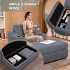GustoWave Chaise Lounge Chair Indoor with Ottoman, 56.3" Oversized Sleeper Chair, Corduroy Upholstered Comfy Sofa for Living Room - 3 of 4