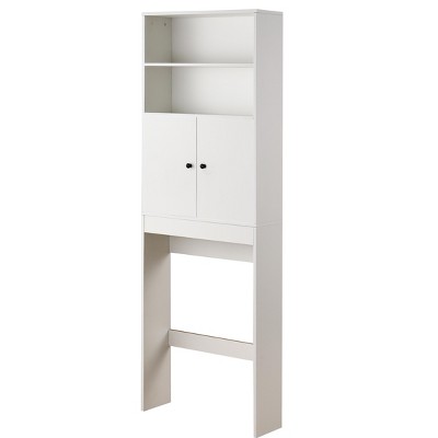 Dolonm Farmhouse Over-The-Toilet Storage Cabinet with 2 Barn Doors & Toilet Paper Holder, Space-Saving Bathroom Organizer