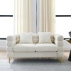 AENKYO 60" Oversized 2-Seater Loveseat Sofa, Modern Teddy Fabric for Living Room, Comfortable Deep Seating, Orange - 4 of 4