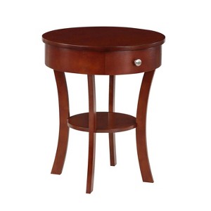 HomeStock Belmont 1 Drawer End Table with Shelf Storage Nightstand Solid Rubberwood Veneer Drawer and Bottom Shelf for Living Room Décor - 1 of 4