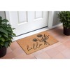 HomeRoots 24" X 36" Natural and Black Coir Floral Hello Outdoor Door Mat - 2 of 3