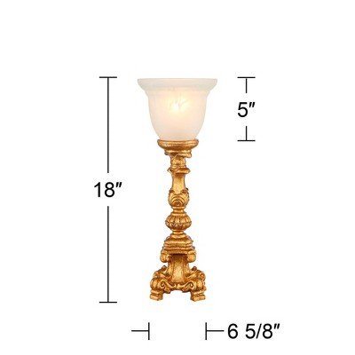 French Gold Alabaster Glass Traditional Torchiere Lamp