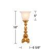 Regency Hill Traditional Accent Table Lamp 18" High French Gold Uplight Alabaster Glass Shade Living Room Bedroom House Bedside - 4 of 4