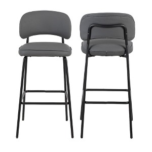 New Classic Furniture,Blythe Vegan Leather Bar Chair in Gray (Set of 2) - 1 of 4