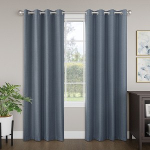 Awesome Home  Brushed Serengeti Stria 100% Blackout Grommet Pair (2 panels) - 1 of 4