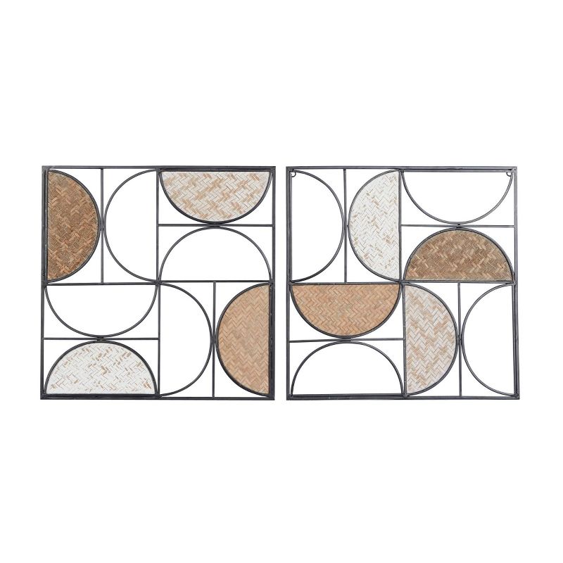 Set of 2 Contemporary Metal Wall Decors Brown - Olivia & May, 1 of 6