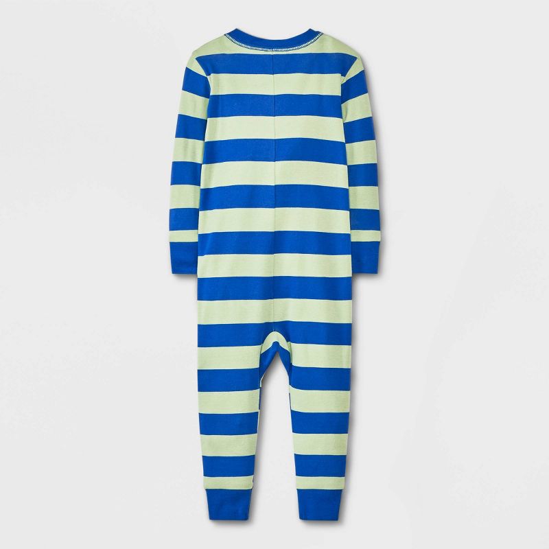 Baby Boys' 2pk Dinos & Striped Union Suits - Cat & Jack™ Blue, 3 of 5