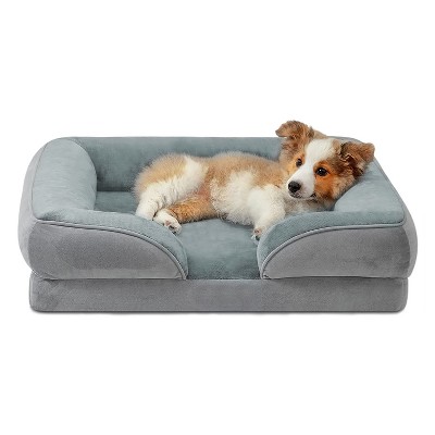 iMountek "Soft Plush Pet Dog Bed with Removable Washable Cover, Waterproof Lining, Non-Slip Cushion for Small & Medium Dogs"Grey