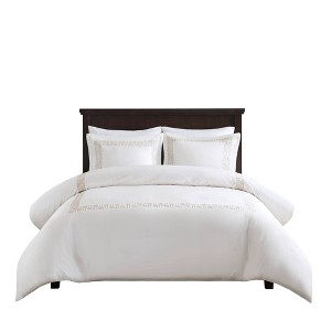 Beau 4 Piece Cotton Sateen With Embroidery Oversized Comforter Set - California King - Multi-color - 1 of 4