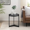 Modern Minimalist Tray Top Round Glass Side Table Black - Saracina Home - 4 of 4
