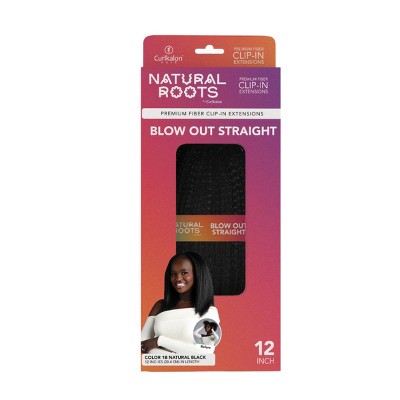 Curlkalon Blow Out Straight 12" Clip-In Natural Black Hair Extensions - 9ct