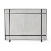 Gulches Modern Single Panel Iron Firescreen, Black Brushed Silver Finish - 4 of 4