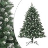 vidaXL Christmas Tree Green and white PVC, steel Medium Foldable - 2 of 4