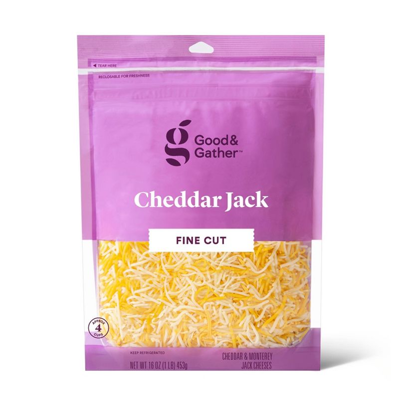 Finely Shredded Cheddar Jack Cheese - 16oz - Good & Gather&#8482;, 1 of 4