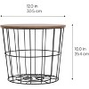 IRIS USA Round Wire Basket with Wooden Lid, 2 Pack, Potato Onion Vegetable Storage, Nestable Storage Bins, Water Resistant Surface - 3 of 4