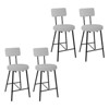 Set of 2/4 Upholstered Counter Height Bar Stools, 350Lbs Capacity Modern Bar Chairs with Backrest & Metal Footrest for Kitchen, Dining Room - 3 of 4