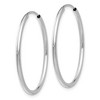 Black Bow Jewelry 1.5mm, 14k White Gold Endless Hoop Earrings, 26mm (1 Inch) - image 2 of 4