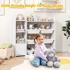 Costzon Toy Storage Organizer with Bookshelf, 4-Tier Organizer with 8 Removable Bins, 5 Cubbies, Kids Bookshelf for Room, Playroom, Nursery (White) - 3 of 4