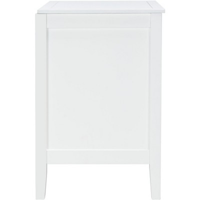 Tegan White Mahogany 2-Drawer Nightstand with Brass Ring Pulls