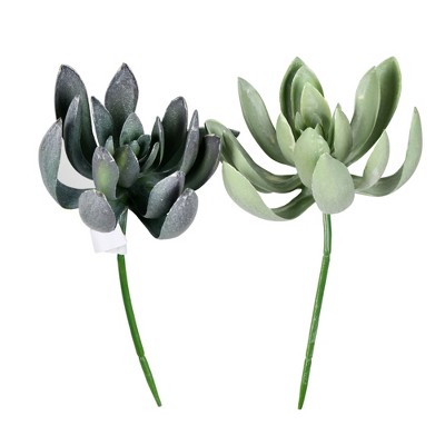 Vickerman 8" Artificial Green Echeveria Spray. Includes 4 sprays per pack.