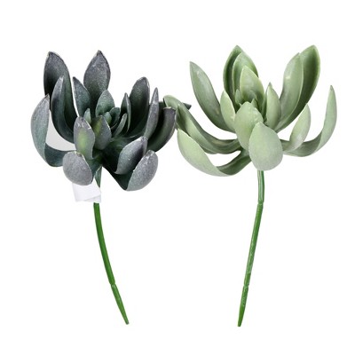 Vickerman 8" Artificial Green Echeveria Spray. Includes 4 sprays per pack.