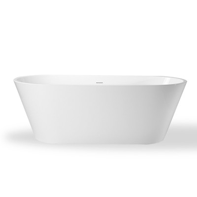 51 in.Acrylic Freestanding Bathtub Contemporary Soaking Tub Fiberglass Flatbottom Modern Stand Alone