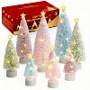 Joyfy 8Pack Mini Christmas Tree with LED Lights, bottle brush Christmas Tree ,4 Sizes Tabletop Ornaments for Home Warm White - 2 of 4