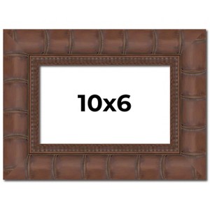 PosterPalooza | 10x6 Wide Bamboo Picture Frame, UV Acrylic, 4 Finishes - Brown, Black, Silver, and Natural - 1 of 4