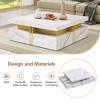 Coffee Tables With 4 Storage Drawers Modern Square Design Cocktail Table For Living Room Office Bedroom 16.5"D x 43.3"W x 43.3"H - 3 of 4