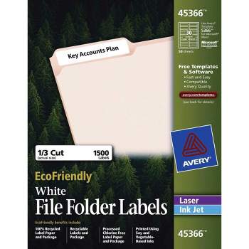 Avery EcoFriendly File Folder Labels, 2/3 x 3-7/16 Inches, Pack of 1500