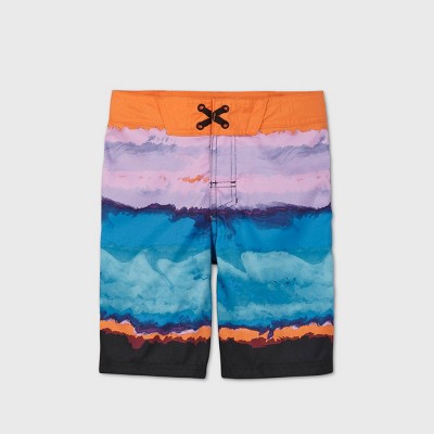 color block swim trunks