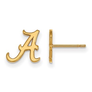 Black Bow Jewelry 14k Yellow Gold Plated Sterling Silver Alabama Crimson Tide NCAA Post Earrings - 1 of 3