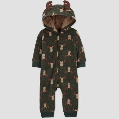 Baby Boys' Moose Rompers - Just One You® made by carter's Olive Green Newborn