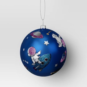100mm Christmas Shatter-Resistant Ornament Space Blue with Astronaut - Wondershop™ - 1 of 3