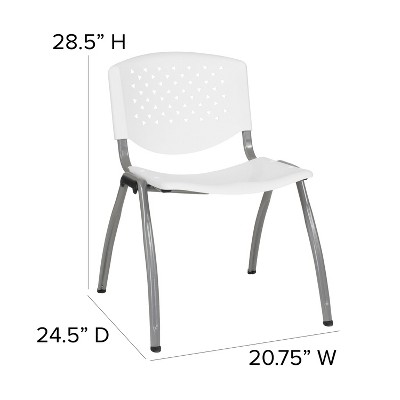 Titanium Gray 880 lb Capacity Ergonomic Stack Chair - White