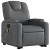 vidaXL Power Lift Massage Recliner Chair - Manual Reclining, Vibrating Massage, Cup Holders, Faux Leather, Electric Stand-Up Aid, Gray - 4 of 4