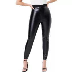 June + Vie Women’s Plus Size Faux Leather Legging, 30/32 - Black