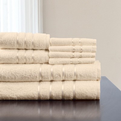 8pc Plush Cotton Bath Towel Set Light Brown - Yorkshire Home