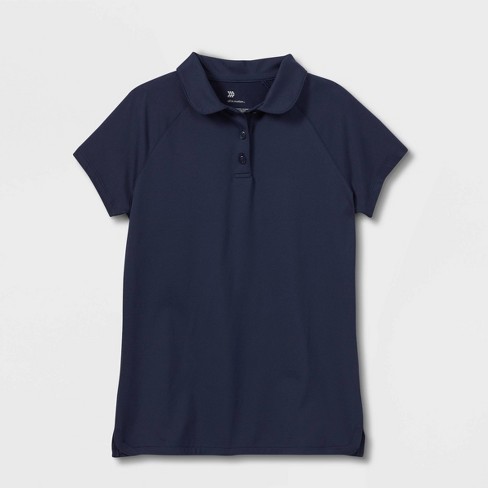 Black and store blue polo shirt